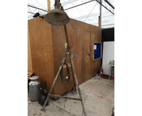 A VINTAGE BLACKSMITHS 8'6" INDUSTRIAL LAMP 