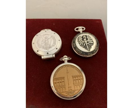 THREE FULL HUNTER MANUAL POCKET WATCHES IN WORKING ORDER 