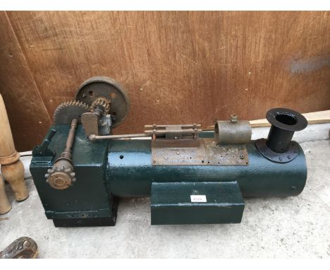 A LIVE STEAM BODY WORK AND TANK FOR POSSIBLY A MODEL STEAM ENGINE OR A TRAIN (LACKING WHEELS ETC) 