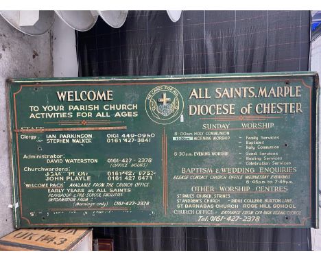 A VINTAGE CHURCH SIGN 