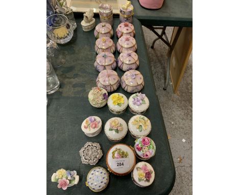 A COLLECTION OF TRINKET BOXES TO INCLUDE EIGHT ASTERS LIMITED EDITION LENA LIU'S GARDEN TREASURES ETC 