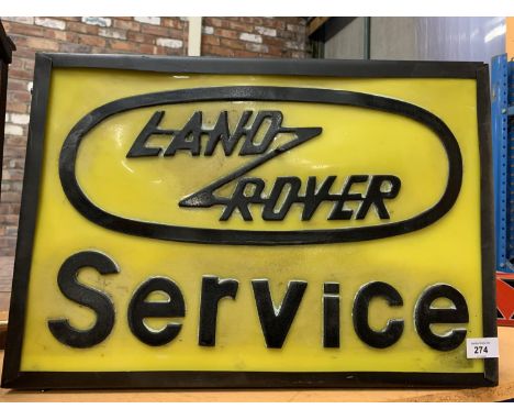 A 'LAND ROVER SERVICE' ILLUMINATED LIGHT BOX ADVERTISING SIGN 