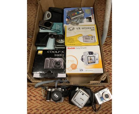 AN ASSORTMENT OF CAMERA EQUIPMENT TO INCLUDE A KODAK EASYSHARE AND A NIKON 