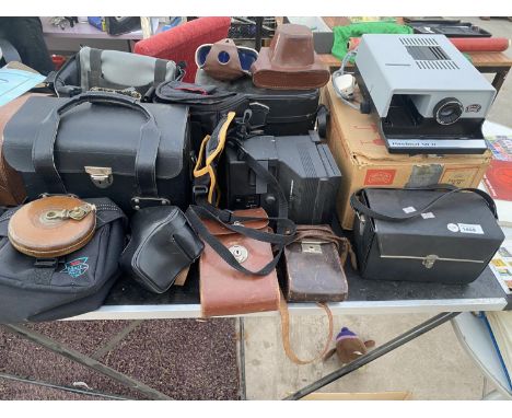 A PROJECTOR AND VARIOUS CAMERA CASES 