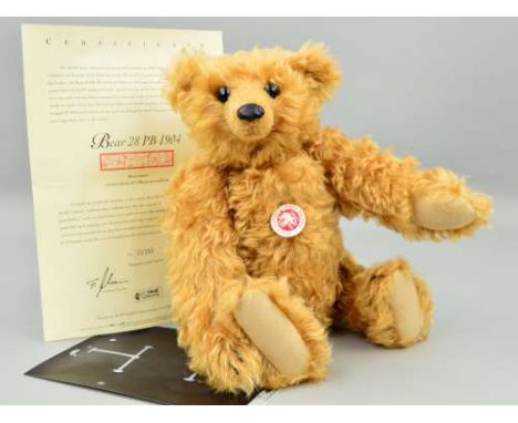 A BOXED LIMITED EDITION STEIFF 'BEAR 28 PB 1904', No 01385/7000, No 0404115, brown mohair, fully jointed, with stainless stee