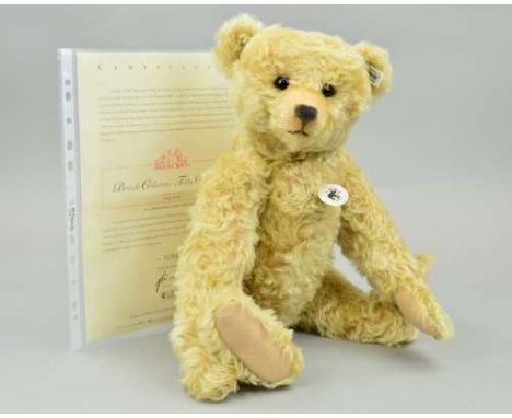 A BOXED LIMITED EDITION STEIFF 'PAUL THE GROWLING BEAR REPLICA 1908', No 01801/1908, No 400513, blonde mohair, patinated stee