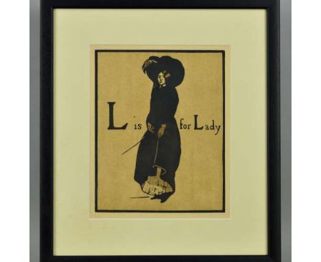 SIR WILLIAM NICHOLSON (BRITISH 1872-1949), 'L is For A Lady', a lithograph from the 'An Alphabet' series published in 1898, m