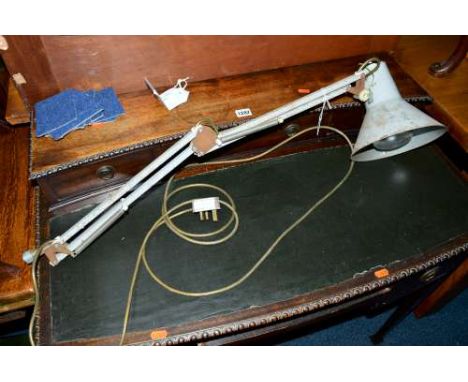 AN INDUSTRIAL ANGLE POISE STYLE WALL MOUNTED DESK LAMP (sd)