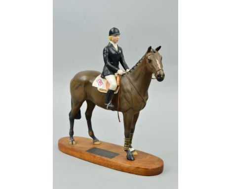 A BESWICK CONNOISSEUR FIGURE GROUP, 'Anne Moor on Psalm' No 2535, on wooden plinth, approximate height 33cm (bit missing on o