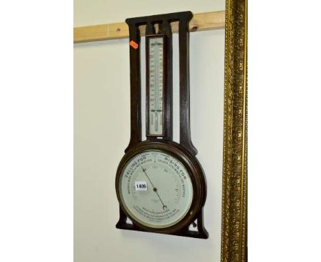 A AITKEN & CO OAK FRAMED ANEROID BAROMETER
