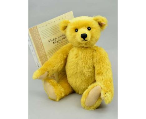 A BOXED LIMITED EDITION STEIFF 'BRITISH COLLECTORS TEDDY BEAR 2001', No 1791/4000, No 654992, classy brass mohair, growler, f