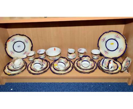 A CHINA TEASET (possibly Samuel Radford), florally decorated (over 30 pieces) (sd)