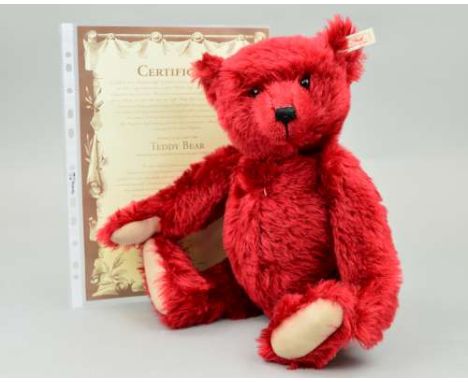 A BOXED LIMITED EDITION STEIFF 'BRITISH COLLECTORS TEDDY BEAR 1998', No 02861/3000, No 659973, burgundy mohair, fully jointed