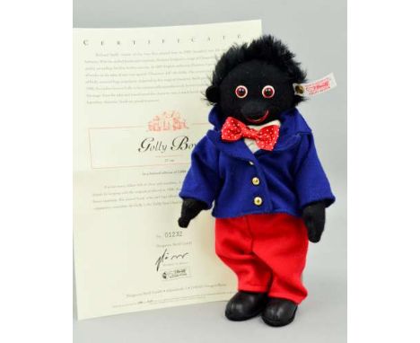 A BOXED LIMITED EDITION STEIFF 'GOLLY BOY', No.01232/2000, No.660238, fully jointed, wearing red trousers, blue jacket and re