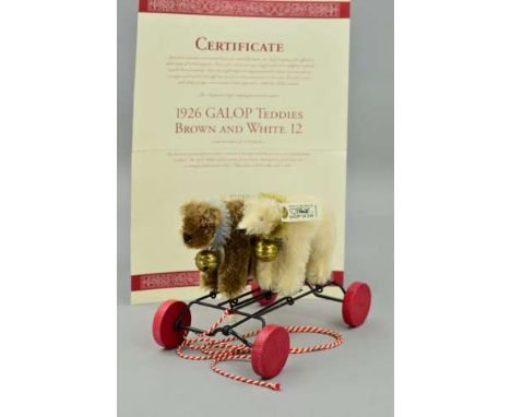 A BOXED LIMITED EDITION STEIFF '1926 GALOP TEDDIES BROWN AND WHITE 12', No 01052/2500, No 400926, one brown bear and one pola