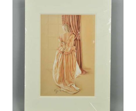 KAY BOYCE (BRITISH CONTEMPORARY) 'OLIVIA', a limited edition print 88/95 of a woman in historical costume, signed and numbere