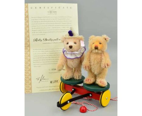 A BOXED LIMITED EDITION STEIFF 'ROLY DROLLY PULL WAGON 2005', No 00344/1500, No 037634, pull along cart with interchangeable 