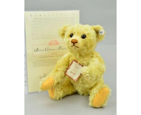 A BOXED LIMITED EDITION STEIFF 'BRITISH COLLECTORS TEDDY BEAR 2003', No 3026/4000, NO 660955, yellow mohair, fully jointed, s