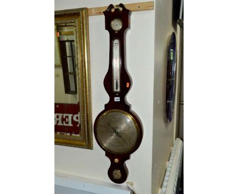 A GEORGIAN MAHOGANY BANJO BAROMETER 