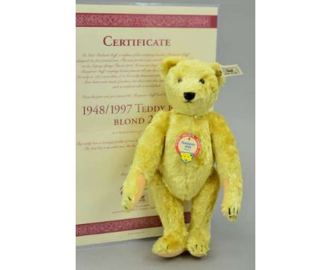A BOXED LIMITED EDITION STEIFF 1948/1997 TEDDY BAR 'BLOND 25', No 02243/5000, No 408328, blond mohair, fully jointed, approxi