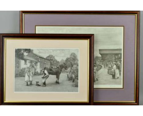 JOHN S GIBB (BRITISH 1939) 'LANCASTER L.N.W.R 1903', a limited edition print 279/850 of a steam train passing through a stati