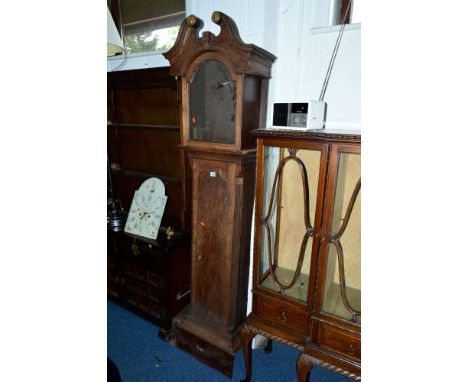 A GEORGE III OAK CASED LONGCASE CLOCK, eight day movement, painted dial, Roman numerals, subsidiary date aperture and seconds