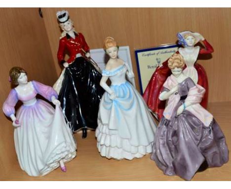 THREE ROYAL DOULTON FIGURES 'Ashley' HN3420 (boxed), 'Mary' HN3903 (certificate and boxed) and 'Claire' HN3646, a Royal Worce