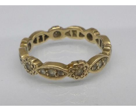 A 9ct gold ring, 3g, P