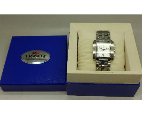 A Tissot 1853 chronograph wristwatch, quartz with box and papers, code L878/975K, spare link, steel