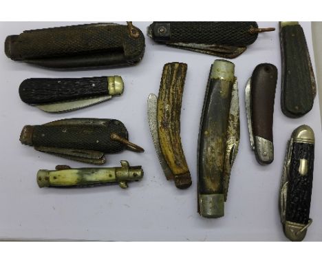 Ten pocket knives