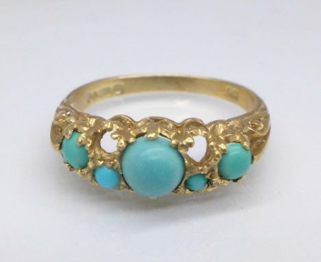 A 9ct gold ring, lacking stones, 2.7g, O