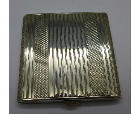 An Art Deco silver compact, Birmingham hallmark