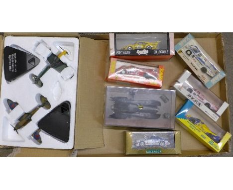 Seven model vehicles, boxed and a Battle of Britain box set