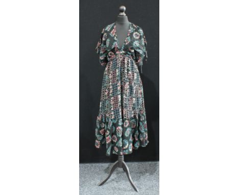 Vintage Costume - a 1970's Ossie Clark for Radley floral dress, Celia Birtwell print, size 12 36''/91cm 