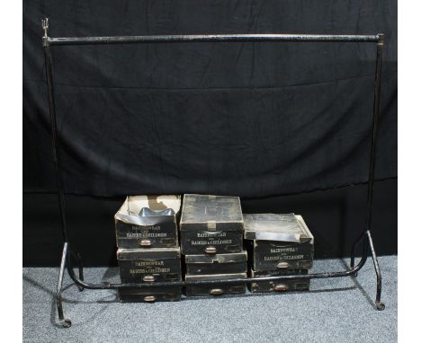 Advertising - shop storage boxes, Bairnswear for Babies &amp; Children; others similar; a vintage retail clothes rail (9) 