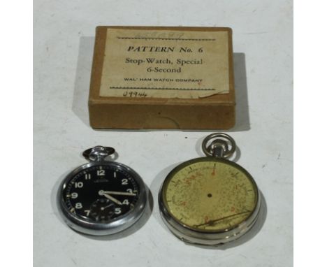 A rare German military DH Orator pocket watch, black dial with luminous Arabic numerals, numbered D23509H to verso, (faults);