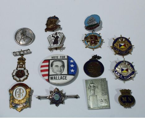 Badges - Marine, Coronation, Weymouth, speedway, etc; A Royal Army Service Corps silver and enamel sweetheart brooch 