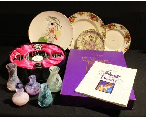 A Disney Beauty and the Beast collector's set, 1993, boxed; a Royal Worcester coffee set, boxed; Old Country Roses part cake 