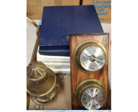 Two Coalport railway related commemorative wall plaques (boxed), two Caverswall railway related wall plaques and a Sutherland