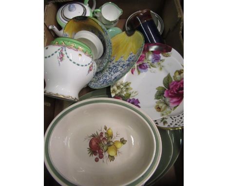Quantity of Wedgwood Covent Garden plates and serving dishes and various other bowls, plates, teacups and vases including Cro