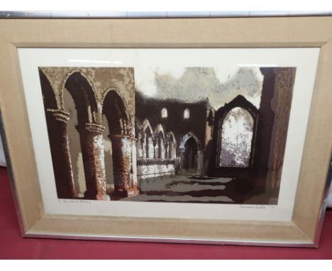 Norman Wade (British 20th C): 'Fountains Abbey' Ltd.ed colour lithograph, No.23/60, signed, titled, numbered and dated '71 in