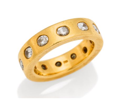 MEMORY-RING. Herkunft: Deutschland. Datierung: Um 1990. Material: 750/- Gelbgold, Punze. Gesamtgewicht: ca. 15,0 g. EU-RM: 56