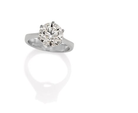 SOLITAIRE-RING. Herkunft: Italien. Datierung: Um 2020. Material: 750/- Weißgold, Punze. Gesamtgewicht: ca. 6,0 g. EU-RM: 54. 
