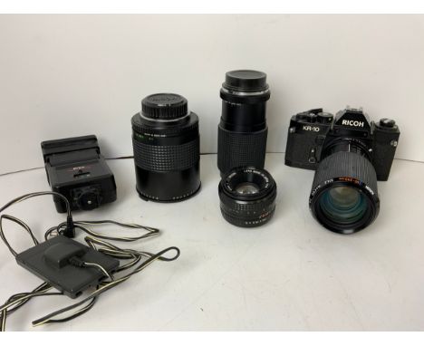 Ricoh KR-10 Camera and Lenses in Camera Bag 