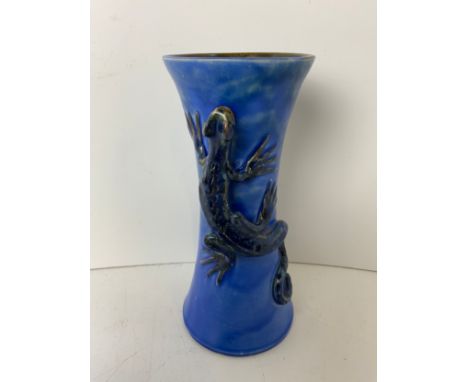 William Baron Barnstaple Art Pottery Slipware Lizard Vase - 21cm High 