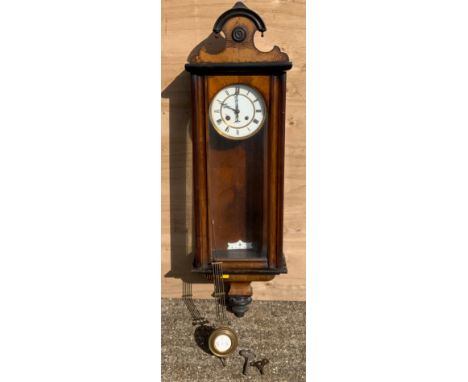 Wooden Wall Clock with Pendulum and Keys 