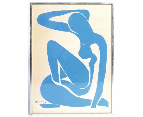 Henri Matisse (French 1869-1954) - 'Nu Bleu' - A mid 20th Century&nbsp;coloured lithograph print of H. Matisse's famous nude 