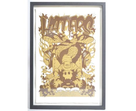 Mysterious Al - Street Artist - 'Haters' - A contemporary limited edition screen print in colours on handmade paper entitled 