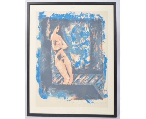 Renos Loizou (Greek 1948-2013) - Figure I - A signed limited edition abstract screen print in colours entitled 'Figure I' dep