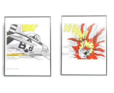 After Roy Lichtenstein (American 1923-1997) - Whaam - A contemporary dated 2003 two part Pop Art print in colours of the icon